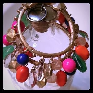 Set of two Boho bracelets gold multi color NEW